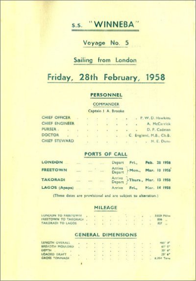 Passenger List - Winneba