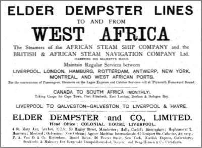 Elder Dempster advertisement