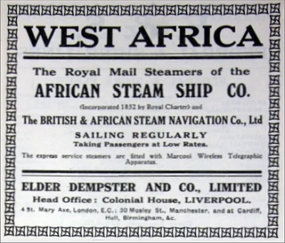 Elder Dempster advertisement