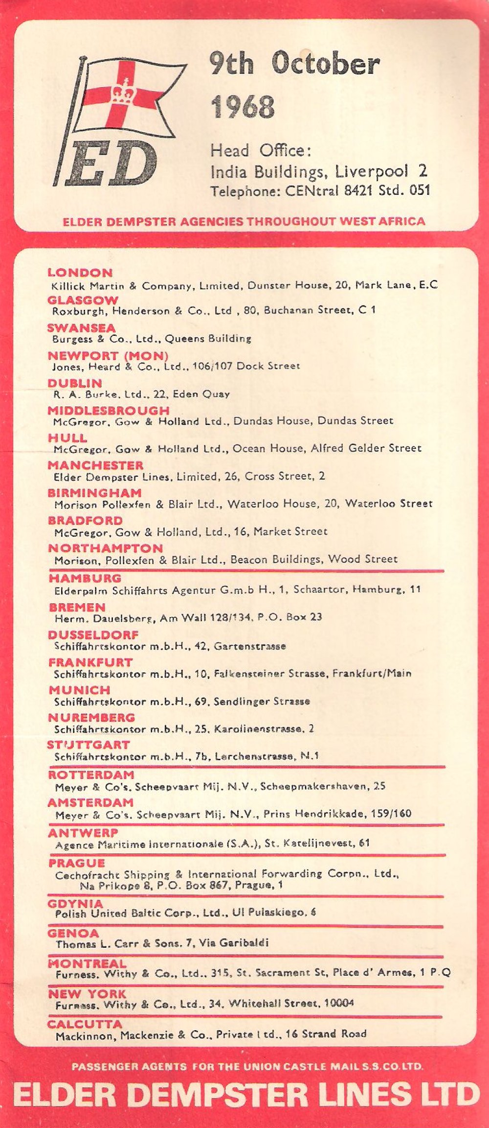 EDL sailing schedule