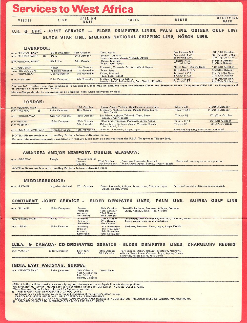 EDL sailing schedule