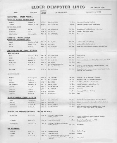 EDL sailing schedule