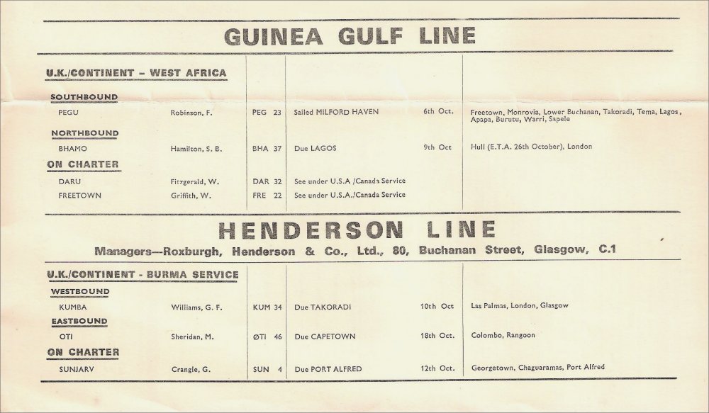 EDL sailing schedule