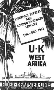 Elder Dempster 1962 timetable