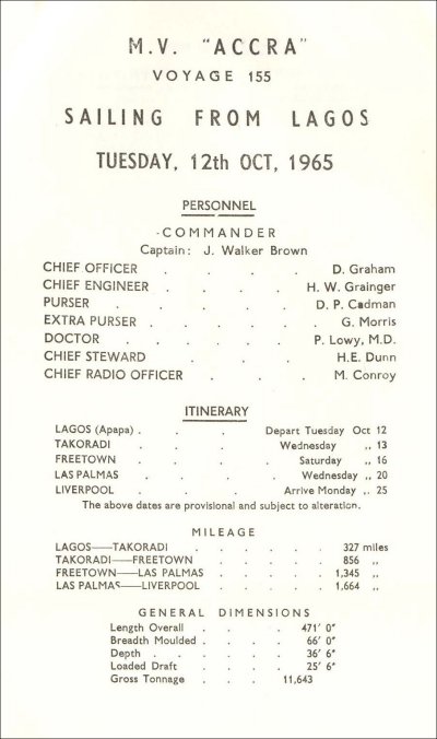 Passenger List - Accra