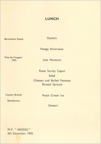 Abosso menu