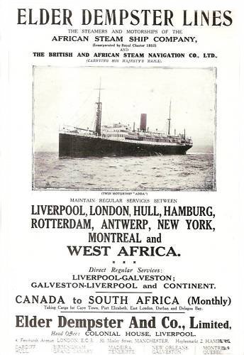 Elder Dempster advertisement