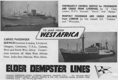 Elder Dempster advertisement