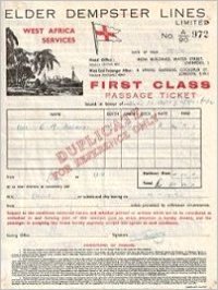 Elder Dempster ticket