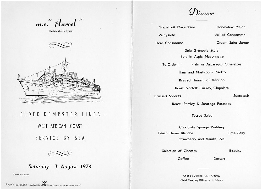 dinner menu