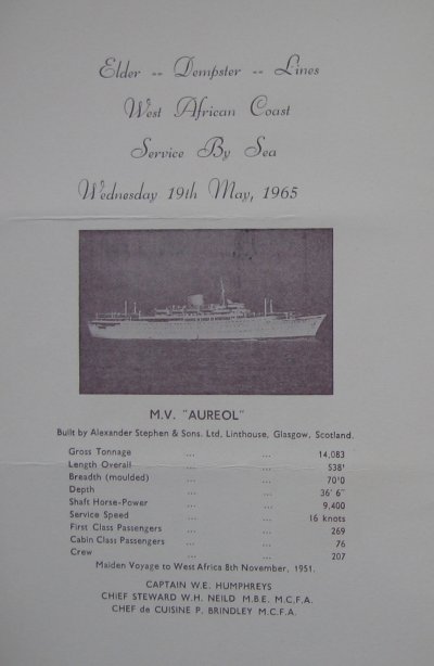 Aureol menu